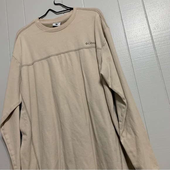 Men’s Beige Columbia Crew Neck Long Sleeve Lightweight Sweatshirt Top - Picture 2 of 6